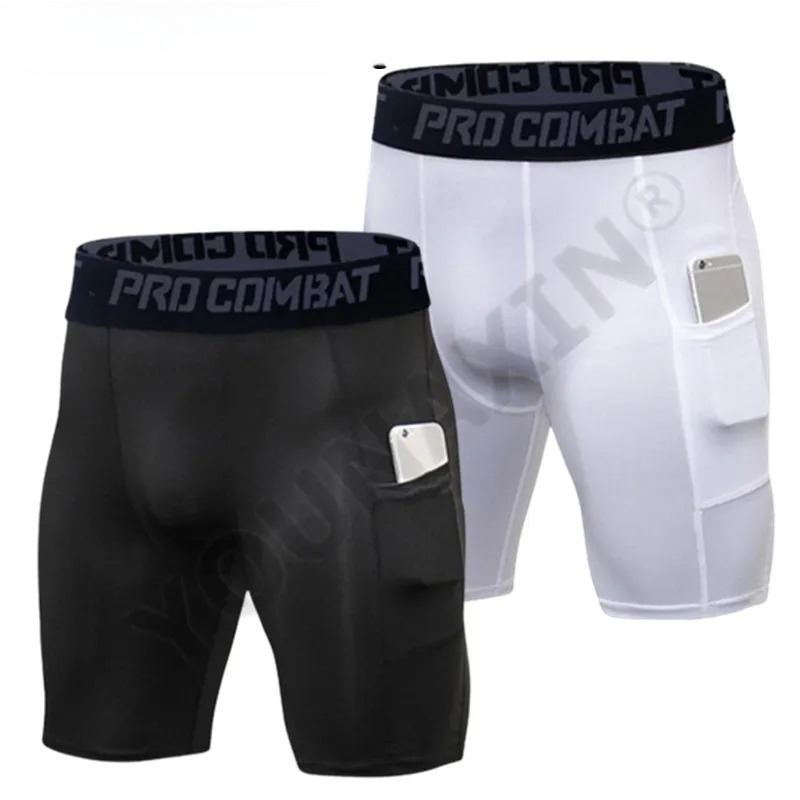 Compression Shorts Athletes - Celana Pendek Gym Pria dengan Kantong,