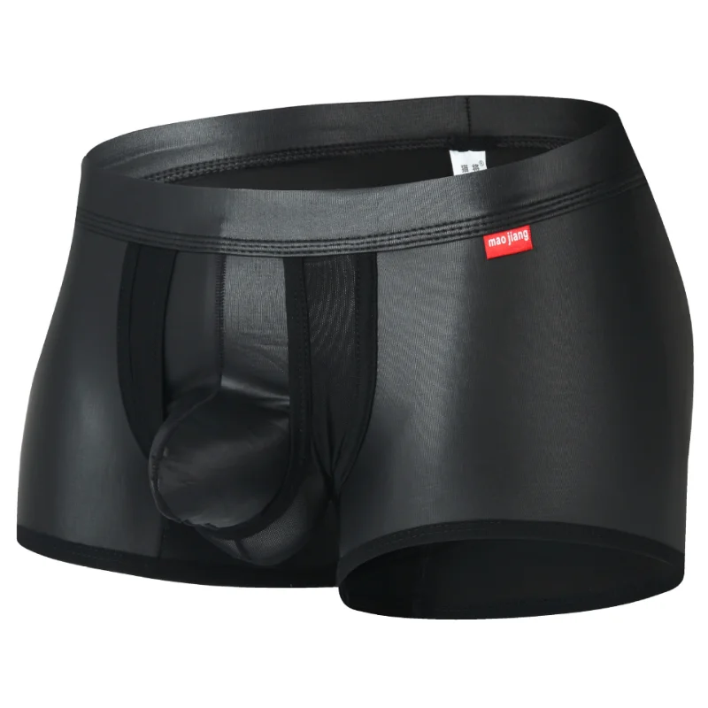 Trunk Breathable Men - Celana dalam pria kulit Pu hitam